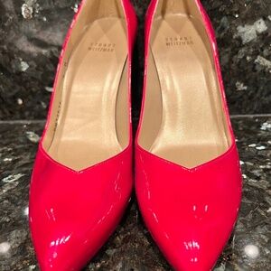 STUART WEITZMAN CANDY APPLE PATENT LEATHER HEELS